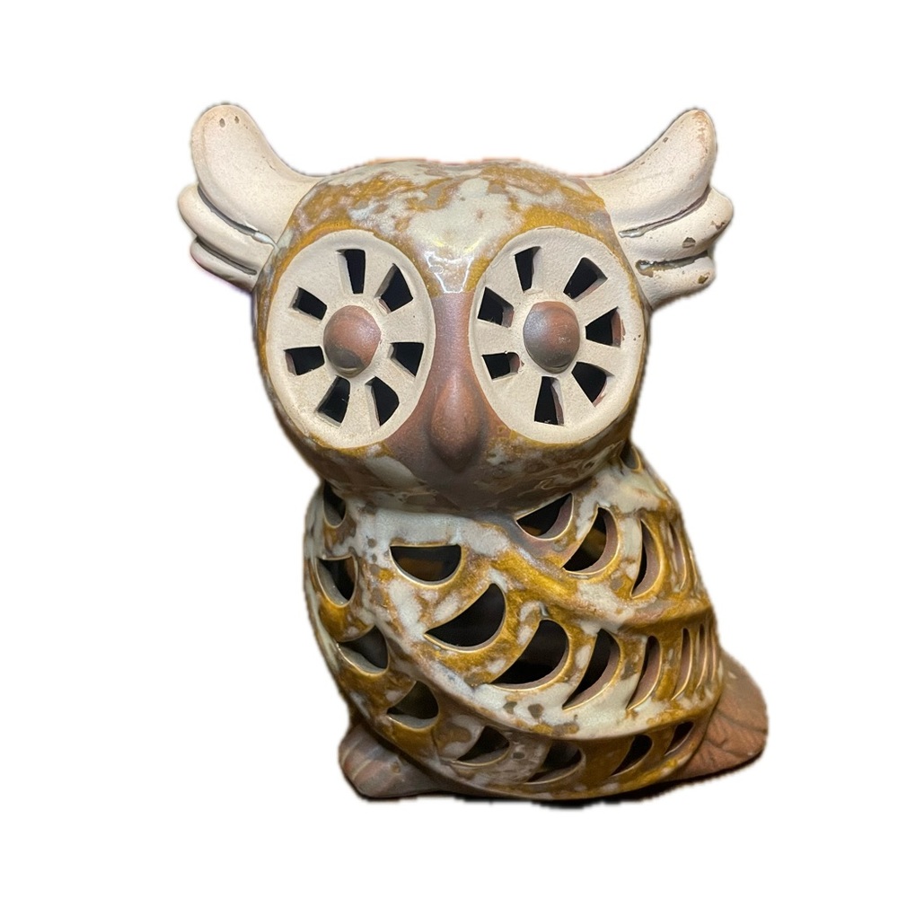 Ceramic Owl with Glaze